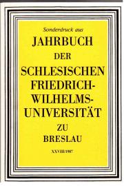 Jahrbuch XXVIII der Schlesischen Friedrich- Wilhelms-Universität zu Breslau