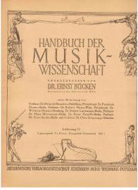 Handbuch der Musikwissenschaft. Lieferung 72: Evangelische Kirchenmusik. Heft 3