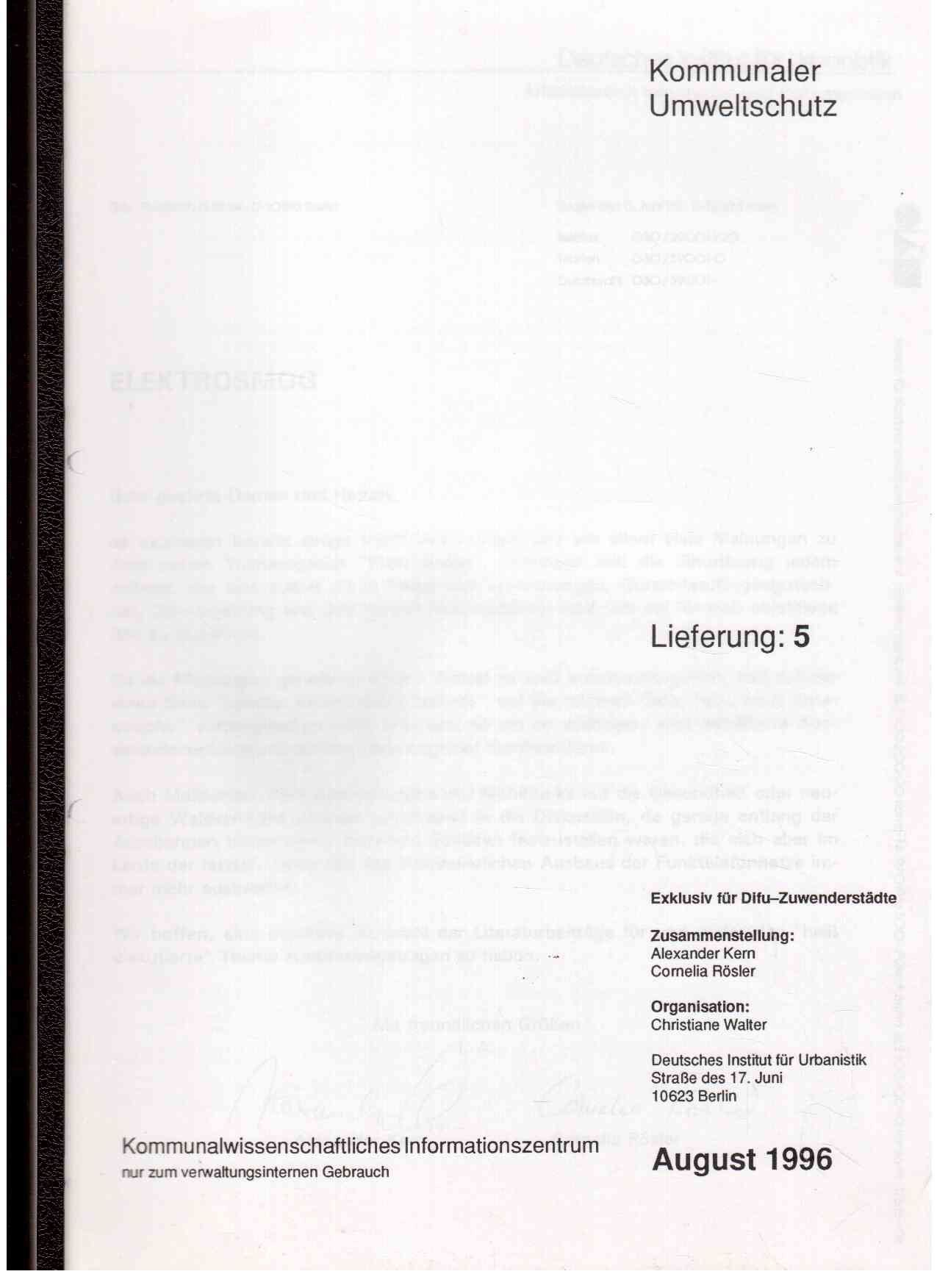 Kommunaler Umweltschutz. Lieferung 5 (Elektrosmog)