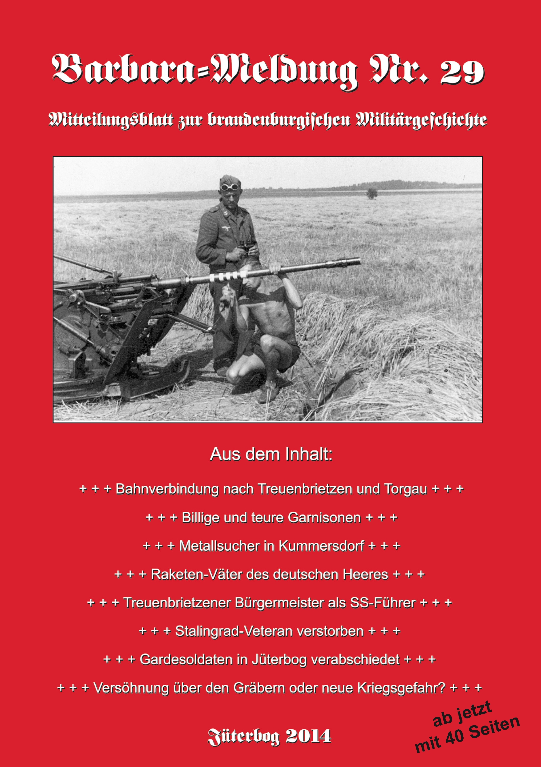 Barbara-Meldung Nr. 29. Mitteilungsblatt zur brandenburgischen Militärgeschichte.