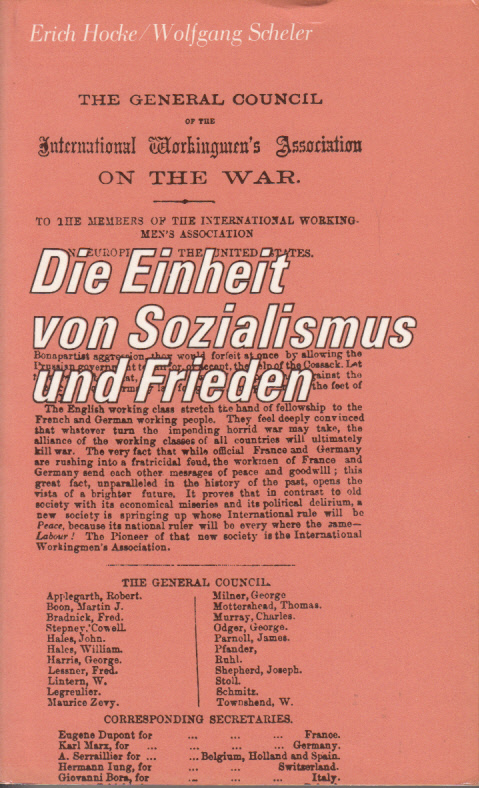 Die Einheit von Sozialismus und Frieden - zu philosophischen Problemen von Krieg und Frieden in der Gegenwart.