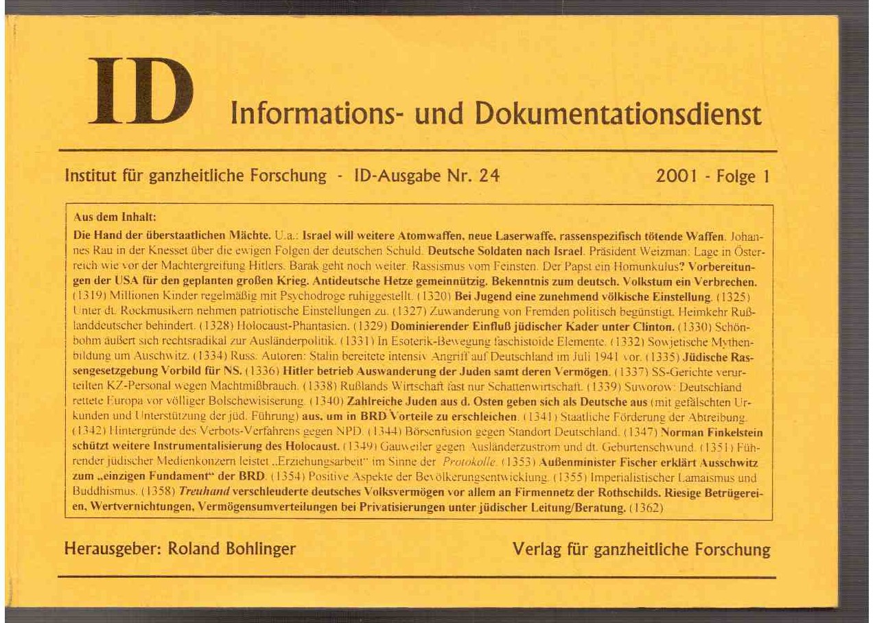 Informations- und Dokumentationsdienst ID Nr. 24, 2001 - Folge 1