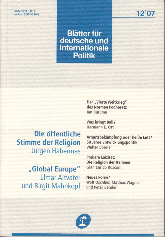 Blätter für deutsche und internationale Politik 12(2007)