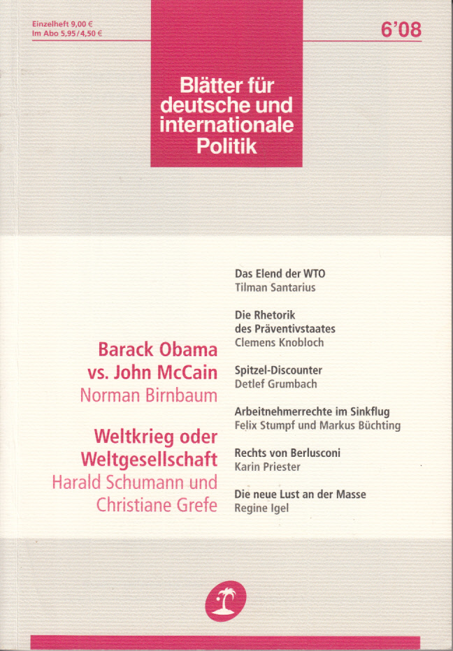 Blätter für deutsche und internationale Politik 6(2008)