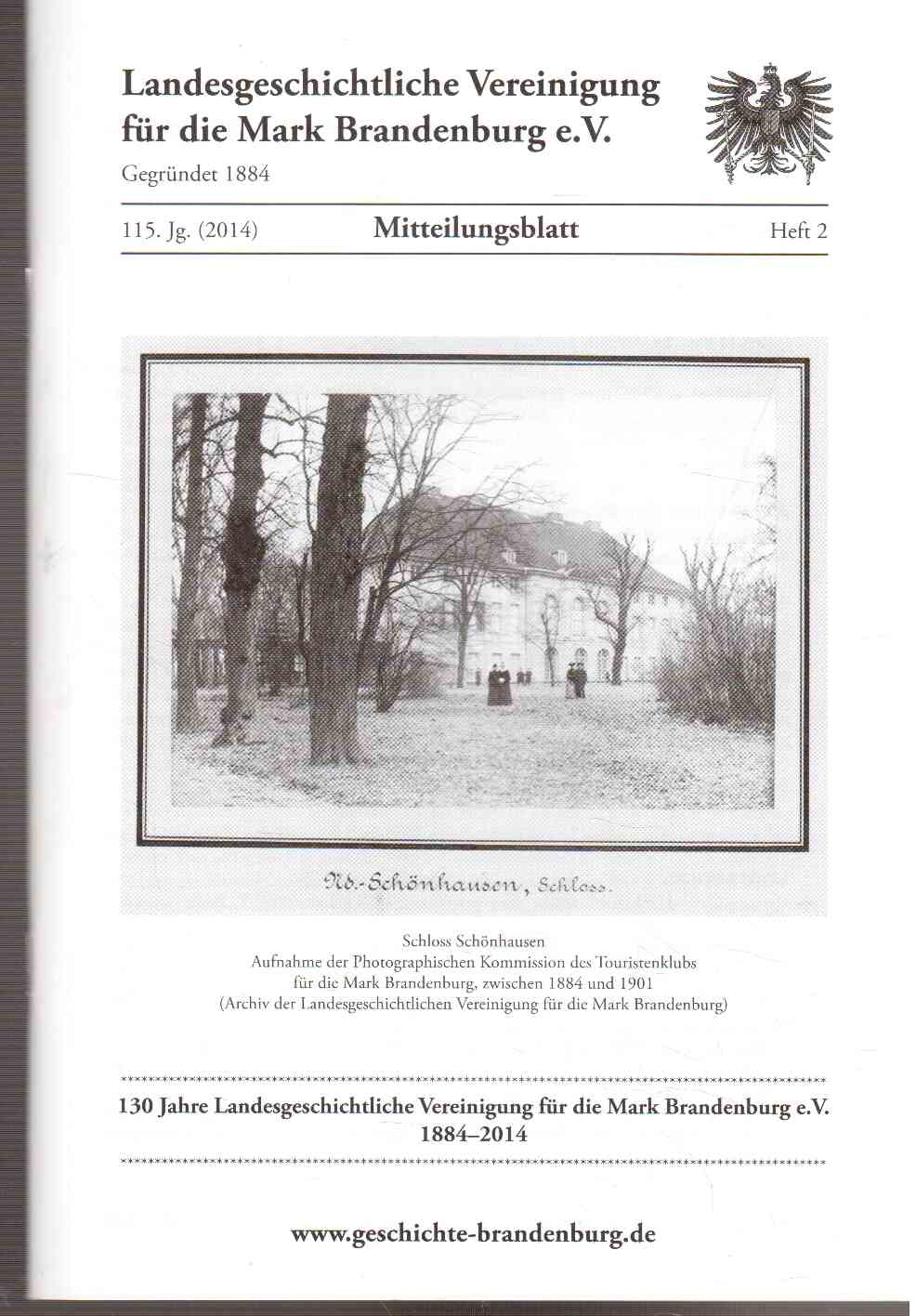 Mitteilungsblatt der Landesgeschichtlichen Vereinigung für die Mark Brandenburg e. V. 115. Jahrgang, Nr. 2(2014)
