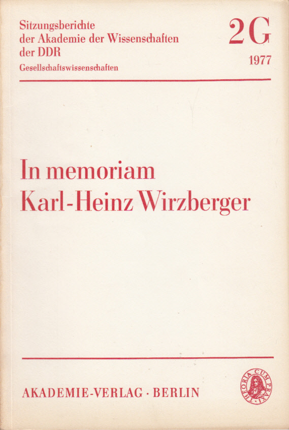 In memoriam Karl-Heinz Wirzberger