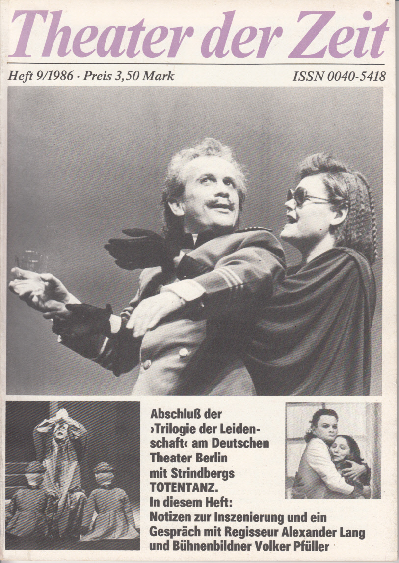 Theater der Zeit : Organ des Verbandes der Theaterschaffenden der DDR. Heft 9(1986)