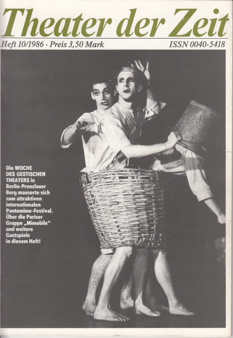 Theater der Zeit : Organ des Verbandes der Theaterschaffenden der DDR. Heft 10(1986)