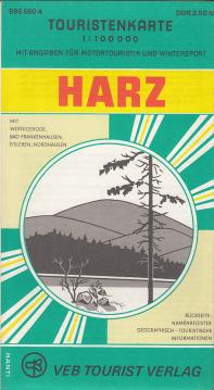 Touristenkarte Harz Mit Angaben für Motortouristik und Wintersport