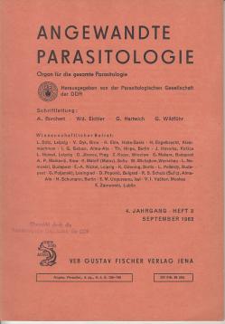Angewandte Parasitologie : Organ für die gesamte Parasitologie. 4. Jhg., Heft 3