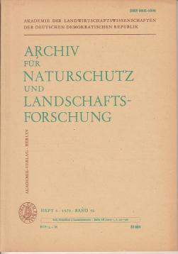 Archiv für Naturschutz und Landschaftsforschung, Band 19, Heft 4(1979)