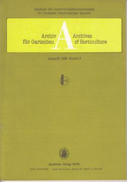 Archiv für Gartenbau - Archives of Horticulture. Vol. 37, 1989, Number 3