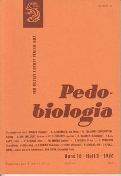 Pedobiologia. Bd. 16, Heft 3, 1976