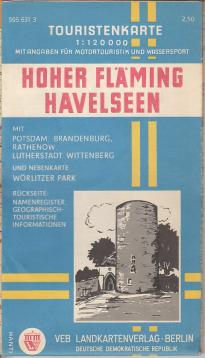 Touristenkarte 1: 120.000 Hoher Fläming, Havelseen. Für Motortouristik und Wassersport.