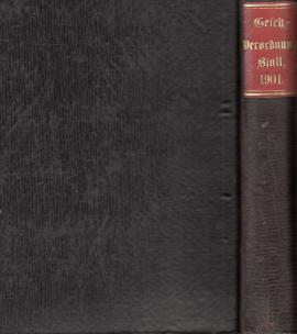 Gesetz- und Verordnungsblatt für das Königreich Sachsen vom Jahre 1901.