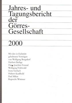 Jahres- und Tagungsbericht der Görres-Gesellschaft 2000.