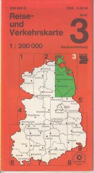 Reise- und Verkehrskarte Neubrandenburg Blatt 3 DDR