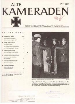 Alte Kameraden. Unabhängige Zeitschrift Deutscher Soldaten. 28. Jhg., Nr. 12, Dezember 1980