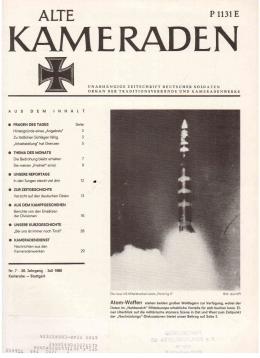 Alte Kameraden. Unabhängige Zeitschrift Deutscher Soldaten. 28. Jhg., Nr. 7, Juli 1980