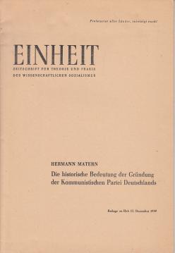 Die historische Bedeutung der Gründung der Kommunistischen Partei Deutschlands