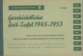 Geschichtliche Zeit-Tafel 1945 - 1953. Der Kampf um die nationale Einheit und um einen Friedensvertrag mit Deutschland.