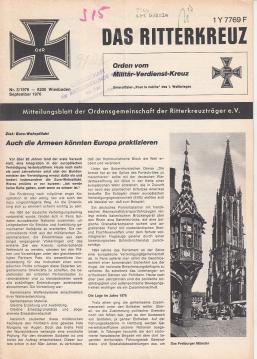 Das Ritterkreuz. Mitteilungsblatt der Ordensgemeinschaft der Ritterkreuzträger e.V. Nr. 3(1976)