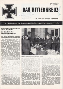 Das Ritterkreuz. Mitteilungsblatt der Ordensgemeinschaft der Ritterkreuzträger e.V. Nr. 4(1969)