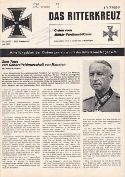 Das Ritterkreuz. Mitteilungsblatt der Ordensgemeinschaft der Ritterkreuzträger e.V. Nr. 2(1973)