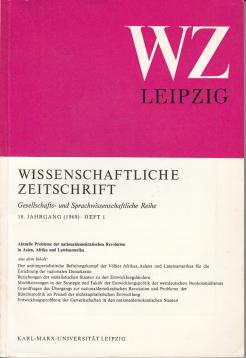 Wissenschaftliche Zeitschrift,Gesellschafts-und Sprachwissenschaftliche Reihe.18.Jahrgang (1969), Heft 1.