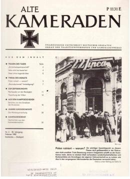 Alte Kameraden. Unabhängige Zeitschrift Deutscher Soldaten. 30. Jhg., Heft 2, 1982