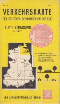 Verkehrskarte der Deutschen Demokratischen Republik. Blatt 5: Stralsund