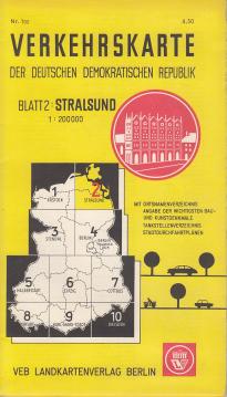 Verkehrskarte der Deutschen Demokratischen Republik. Blatt 5: Stralsund