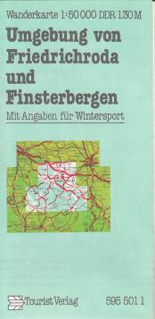 Umgebung von Friedrichroda Finsterbergen Wanderkarte DDR
