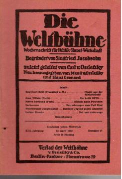 Die Weltbühne. Wochenschrift für Politik, Kunst, Wirtschaft. XIII. Jahrgang, Heft 17 vom 23. April 1958