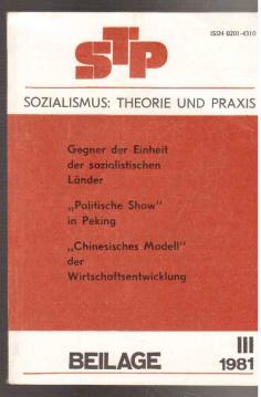 STP Sozialismus: Theorie und Praxis, Beilage III 1981