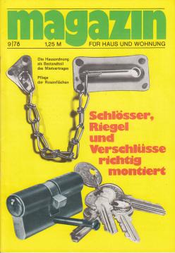 magazin für Haus und Wohnung 9/78: Schlösser, Riegel und Verschlüsse richtig montiert
