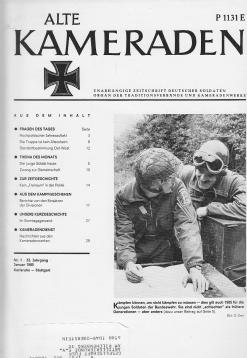 Alte Kameraden. Unabhängige Zeitschrift Deutscher Soldaten. 33. Jhg., Nr. 1, Januar 1985
