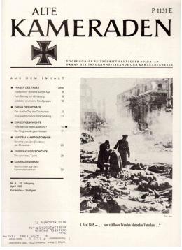 Alte Kameraden. Unabhängige Zeitschrift Deutscher Soldaten. 33. Jhg., Nr. 4, März 1985