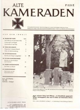 Alte Kameraden. Unabhängige Zeitschrift Deutscher Soldaten. 33. Jhg., Nr. 5, Mai 1985