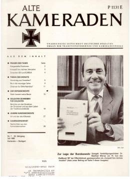 Alte Kameraden. Unabhängige Zeitschrift Deutscher Soldaten. 33. Jhg., Nr. 7, Juli 1985