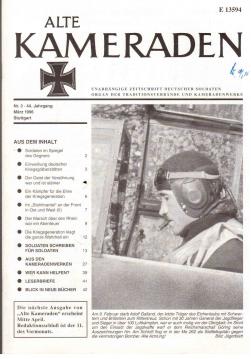 Alte Kameraden. Unabhängige Zeitschrift Deutscher Soldaten. 44. Jhg., Nr. 3 März 1996