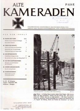 Alte Kameraden. Unabhängige Zeitschrift Deutscher Soldaten. 30. Jhg., Nr. 8/9, August-September 1982
