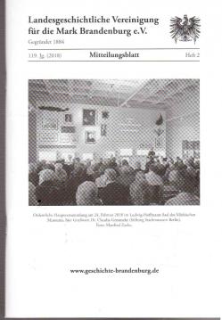 Mitteilungsblatt der Landesgeschichtlichen Vereinigung für die Mark Brandenburg e. V. 119. Jahrgang, Nr. 2(2018)