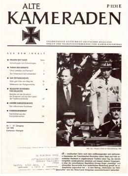 Alte Kameraden. Unabhängige Zeitschrift Deutscher Soldaten. 37. Jhg., Nr. 7, Juli 1989