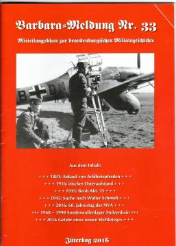 Barbara-Meldung Nr. 33 : Mitteilungsblatt zur brandenburgischen Militärgeschichte.