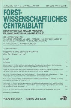 Forstwissenschaftliches Centralblatt Jg. 109, Juni 1990