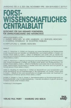 Forstwissenschaftliches Centralblatt Jg. 109, November 1990