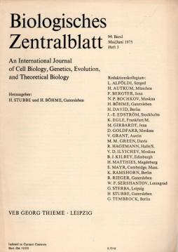 Biologisches Zentralblatt. Band 94, Heft 3, Mai/Juni 1975