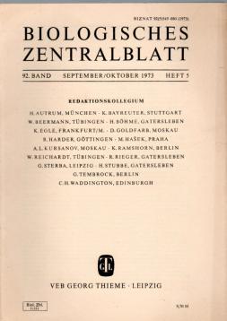 Biologisches Zentralblatt, 92. Band (1973), Heft 5