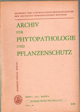 Archiv für Phytopathologie und Pflanzenschutz. Band 11, Heft 3 (1975)